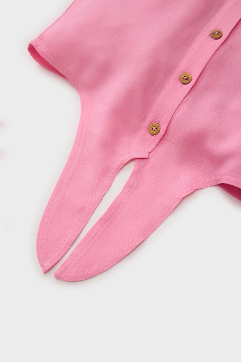 DeFacto Pink BabyGirl Baby Girl Shirt Collar Short Sleeve Shirt Casual - Image 3